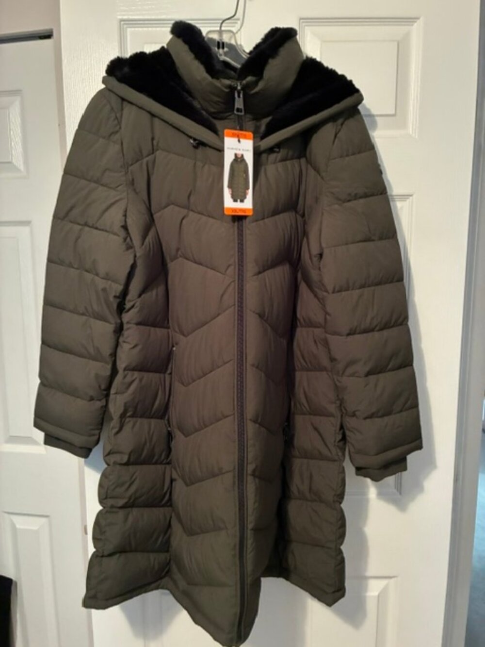 Andrew Marc Costco Olive Army Green Long Stretch Parka Puffer Jacket Coat XXL